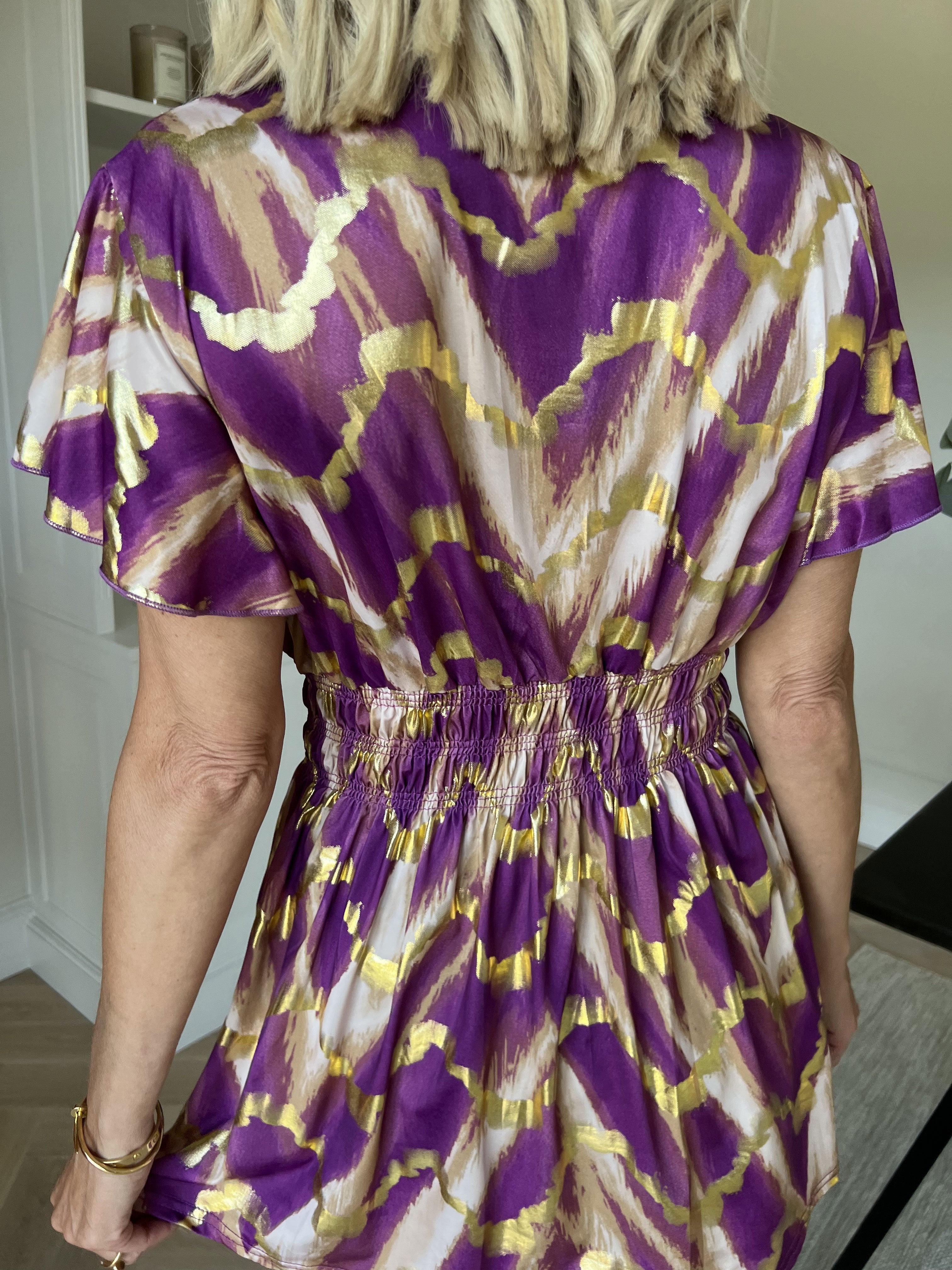 Pams Wave Shirt - Sød tunika i fint med print med smock